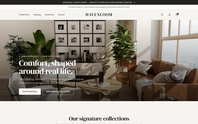 Havenloom — Furniture & interiors concept landing page