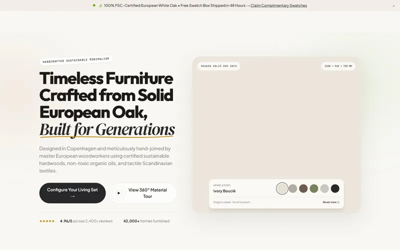 NordicForm — Furniture design concept landing page