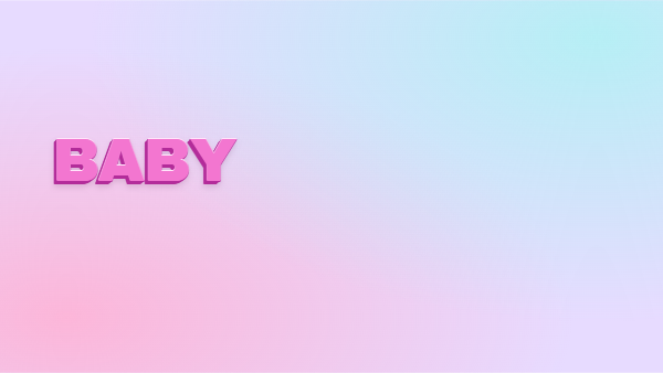 BABY in pink glossy bubble lettering